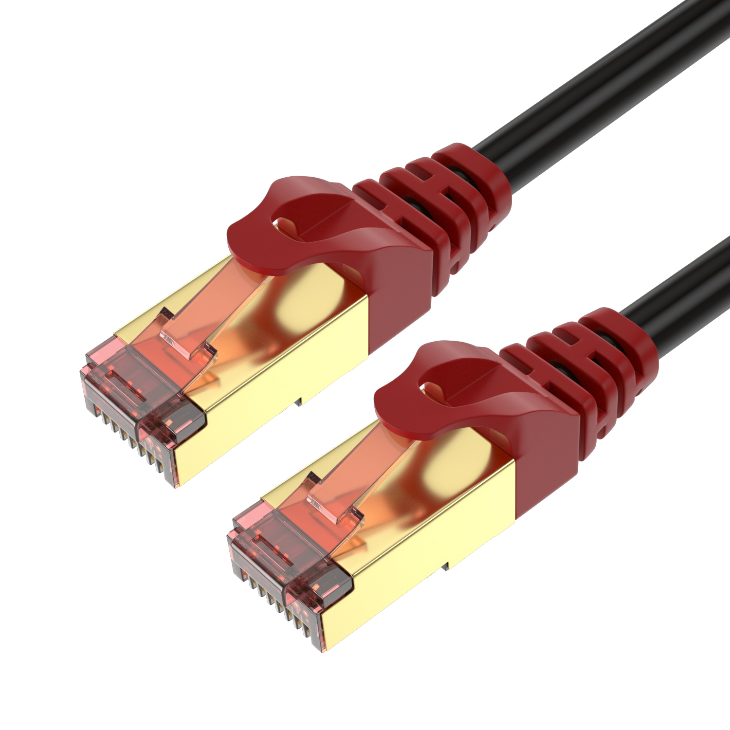 Network CAT7 SSTP 26AWG（7/0.16BC）*4P+PVC  OD6.2mm+RJ45Two-piece natural color shield gold-plated cry